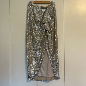 MIDI sequin skirt